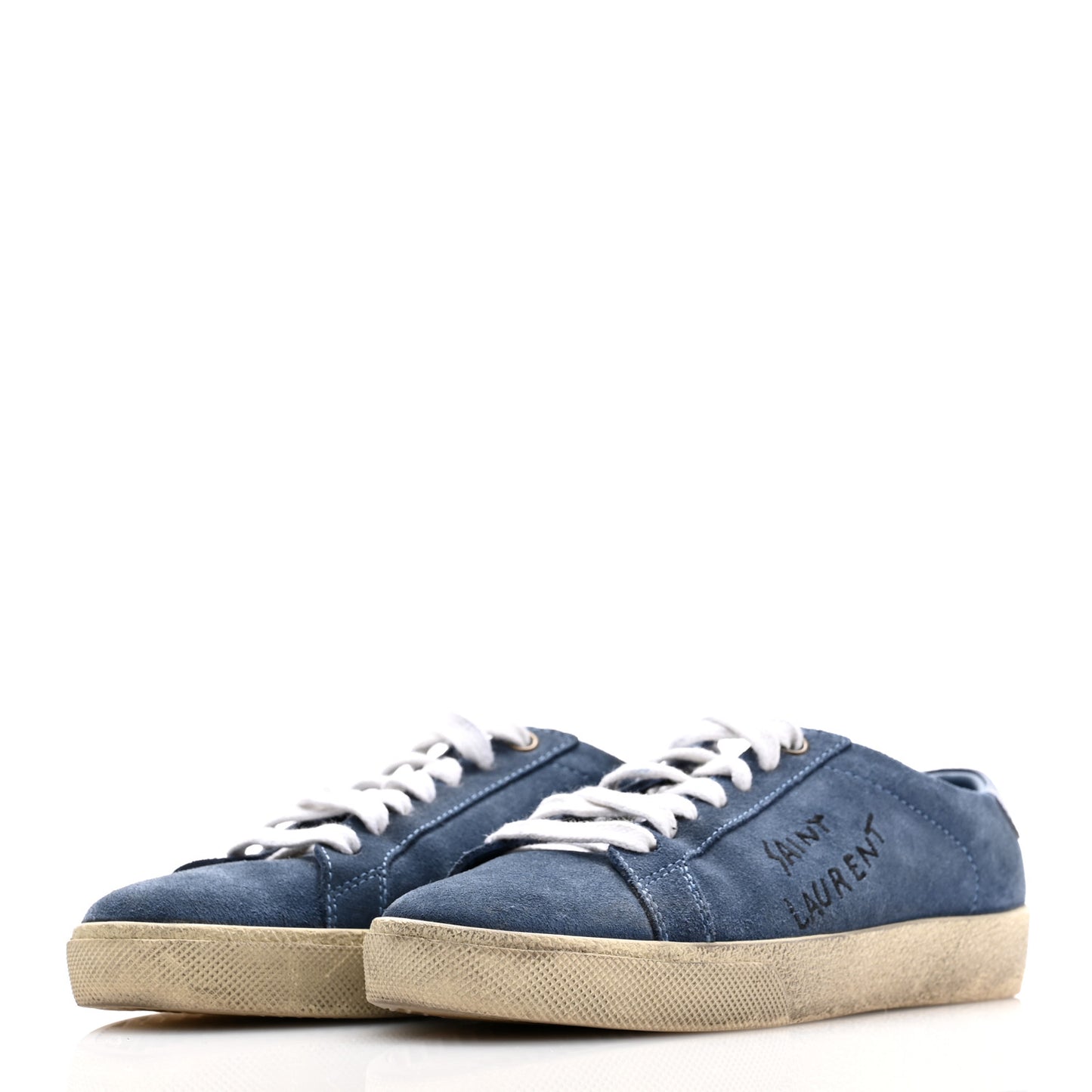 Distressed Suede Womens Court Classic Sneakers 36 Denim