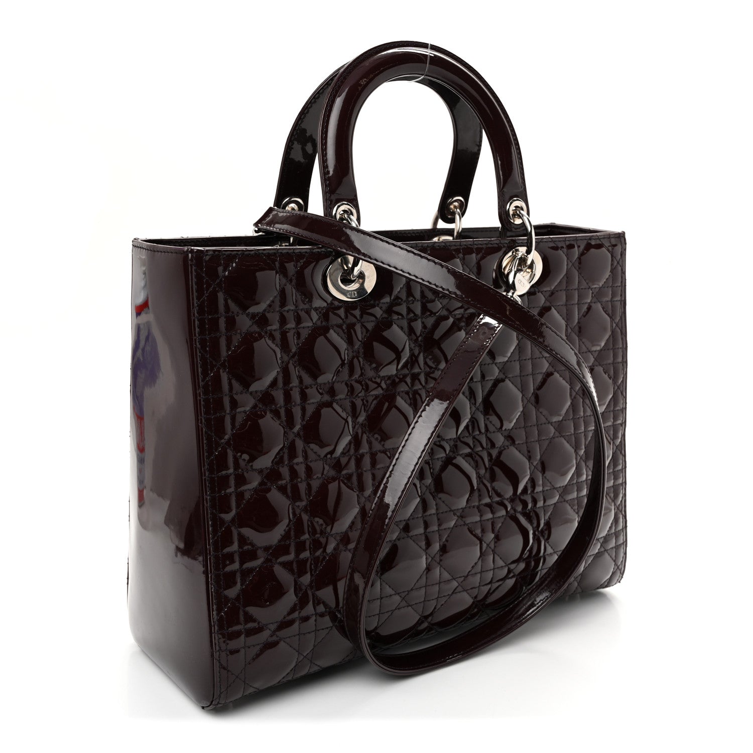 Christian Dior Patent Cannage Large Lady Dior Violet Purple 3 of 10