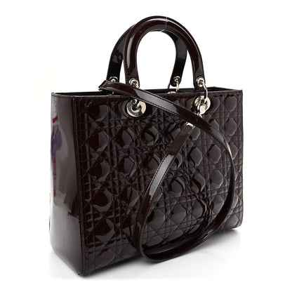 Christian Dior Patent Cannage Large Lady Dior Violet Purple 3 of 10