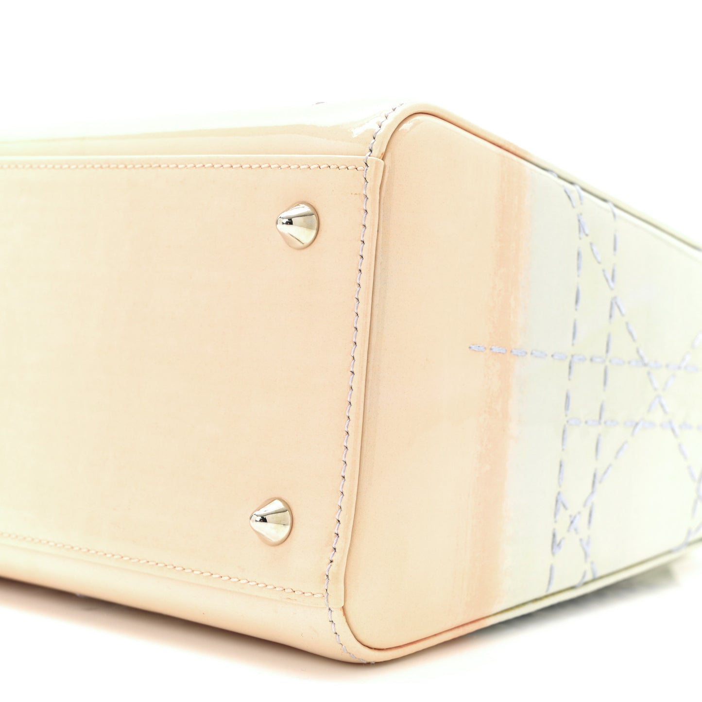 Patent Cannage Gradient Medium Lady Dior Blue Coral