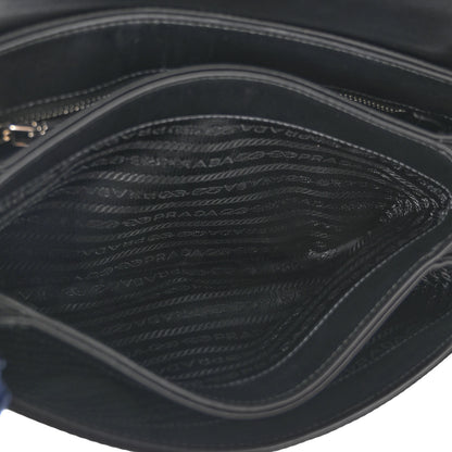 Prada Saffiano Tessuto Nylon Chain Shoulder Bag Black 6 of 11