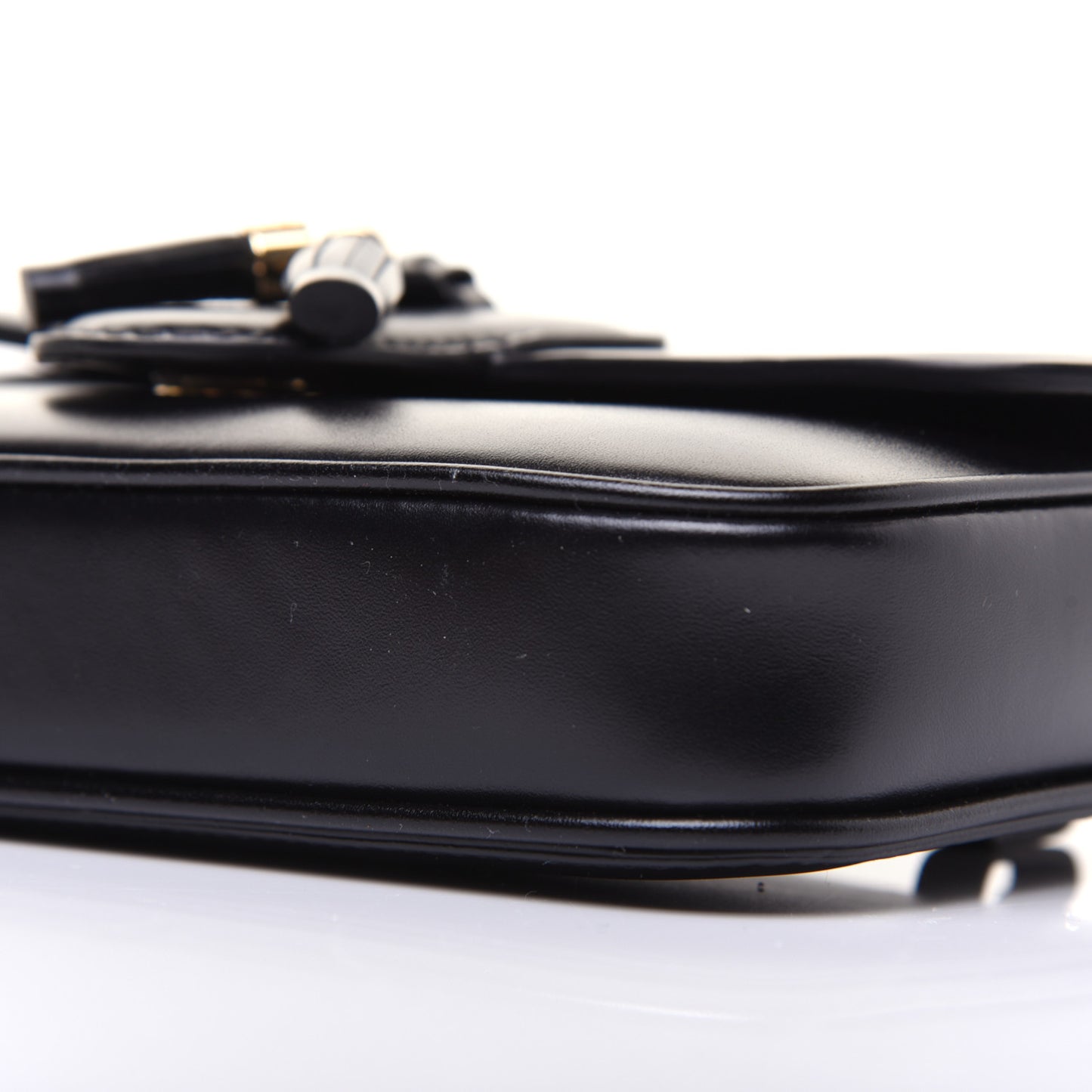 Smooth Calfskin Tassel Belt Bag Black