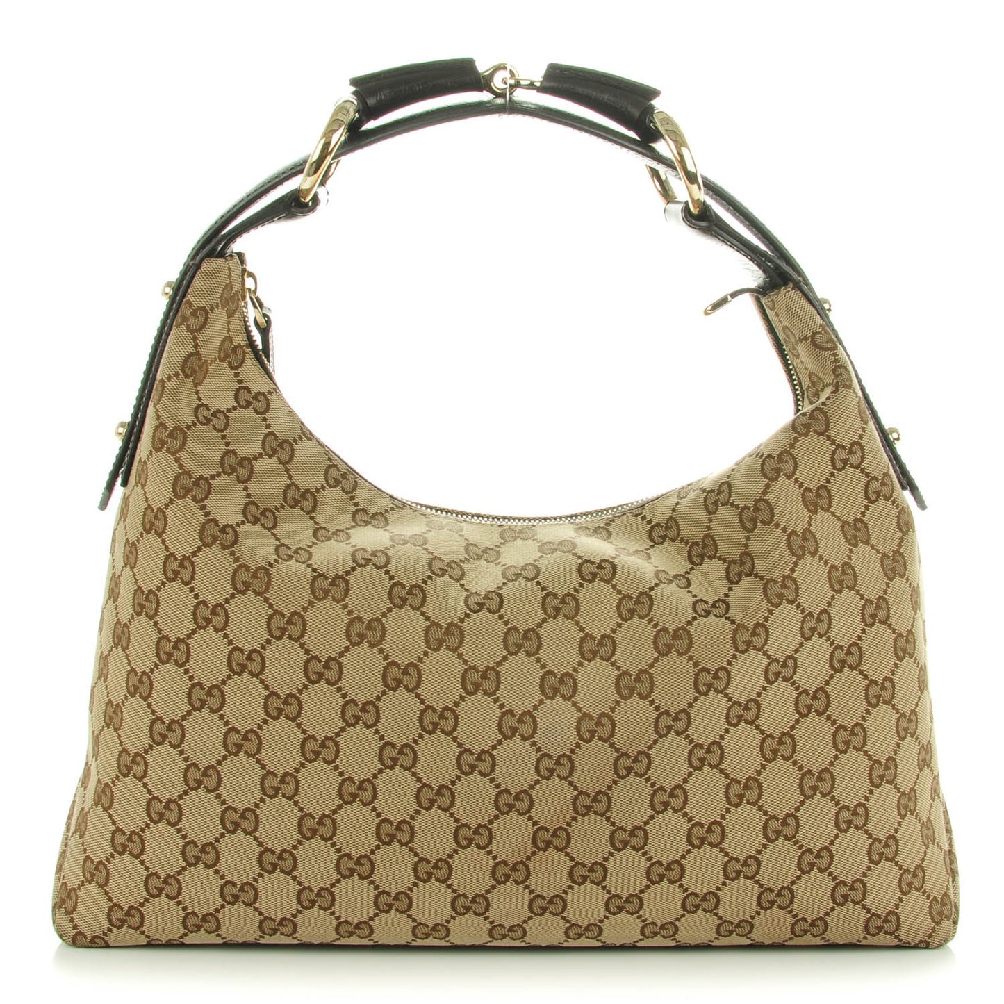 Monogram Medium Horsebit Chain Hobo Dark Brown
