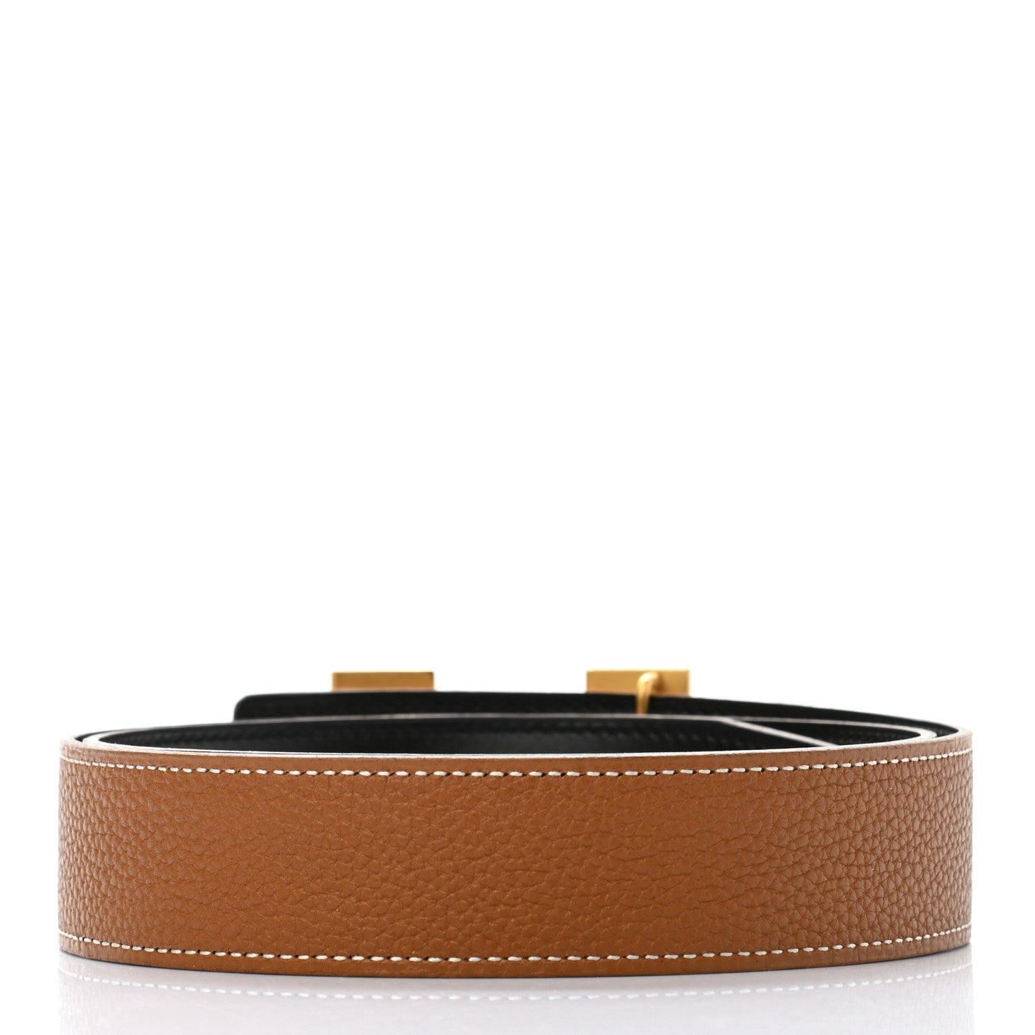 Hermes Box Togo 32mm H Belt 80 Black Gold 2 of 7