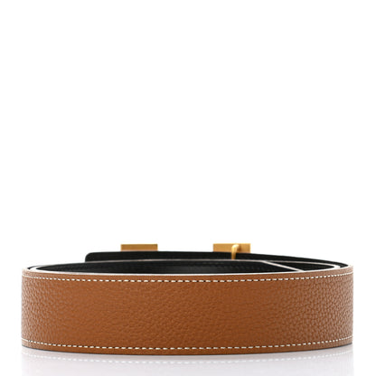 Hermes Box Togo 32mm H Belt 80 Black Gold 2 of 7