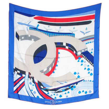 Chanel Silk CC Airlines Square Scarf Ivory 2 of 6