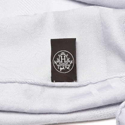 Hermes Cashmere Silk New Libris Stole Gris Nuage 4 of 6