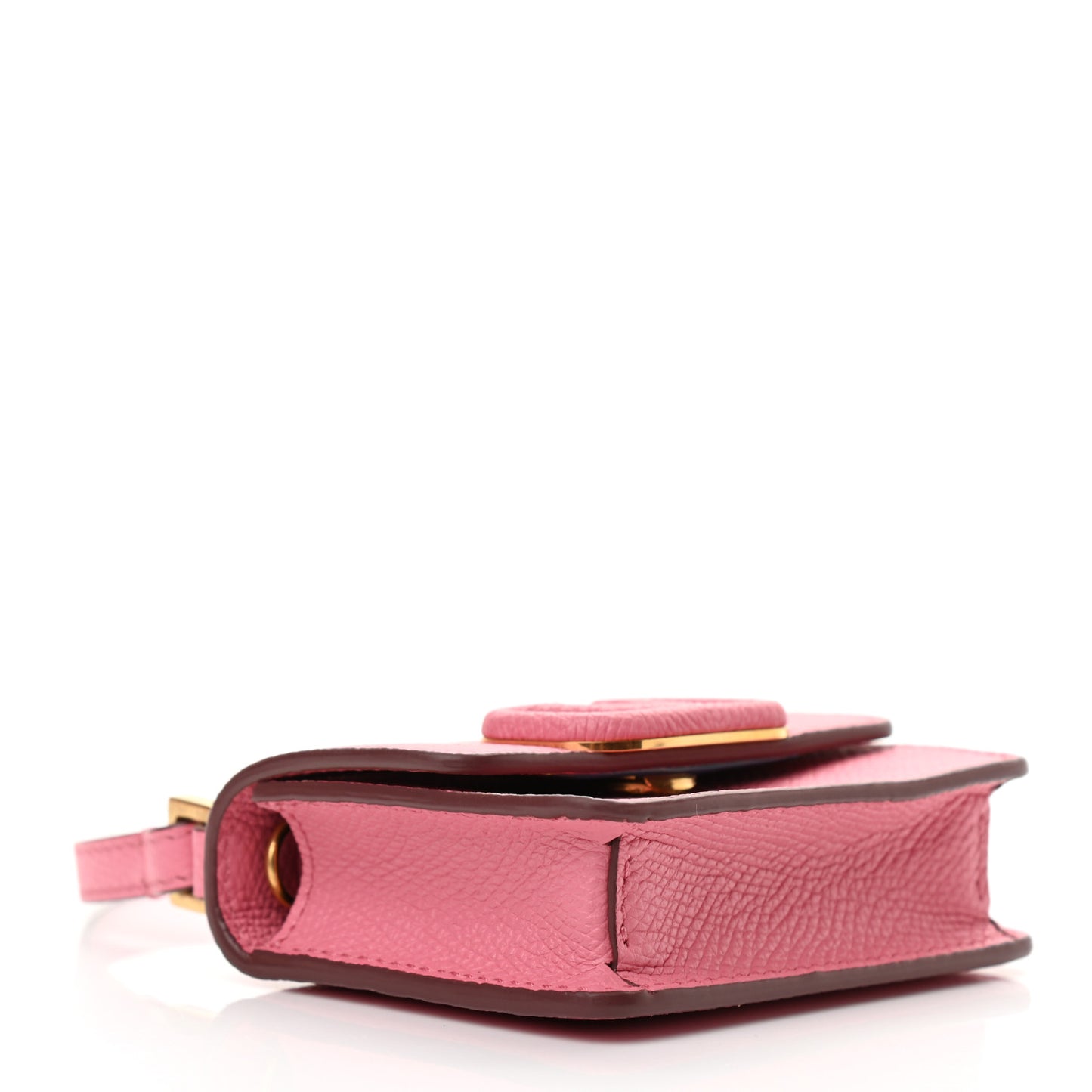 Grainy Calfskin Mini VSling Shoulder Bag Flamingo Pink