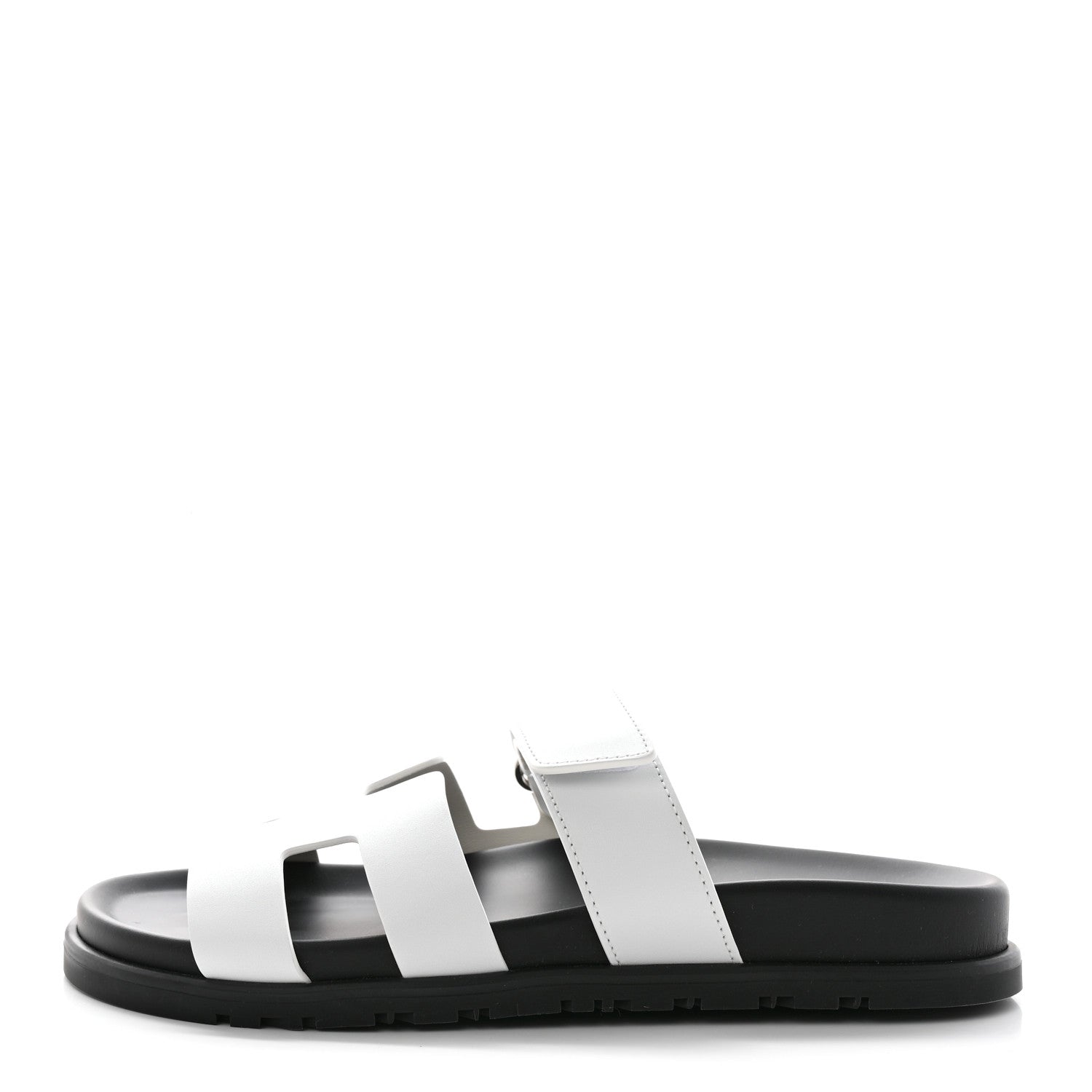 Hermes Calfskin Womens Chypre Sandals 37.5 White 1 of 10
