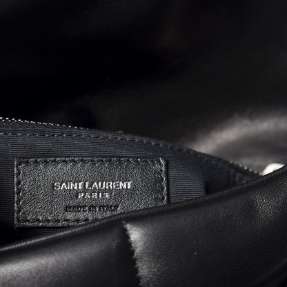 Saint Laurent Lambskin Quilted Small Loulou Puffer Monogram Chain Satchel Black 7 of 10