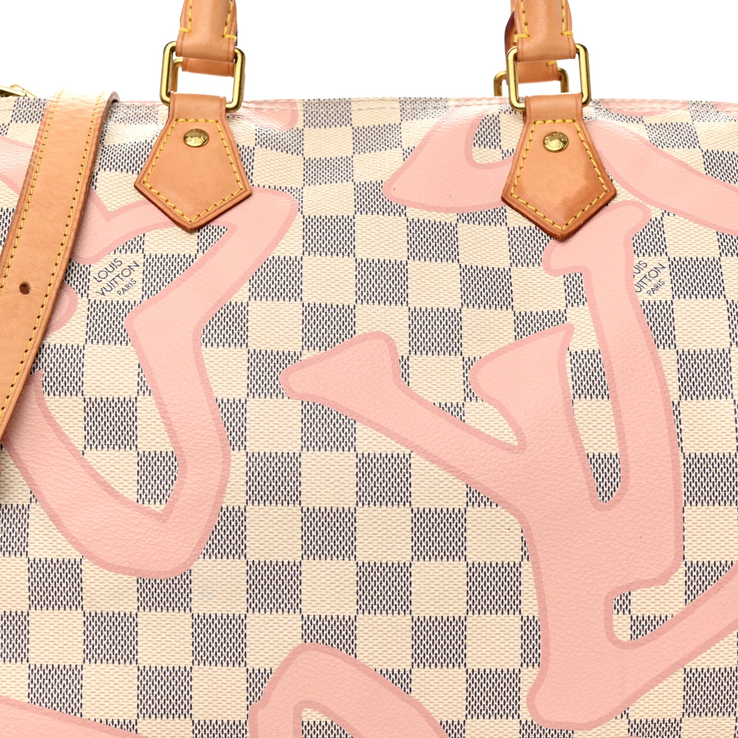Damier Azur Tahitienne Speedy Bandouliere 30 Rose Ballerine