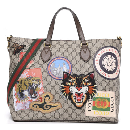 Gucci Soft GG Supreme Monogram Courrier Medium Crossbody Tote Beige New Acero 1 of 10