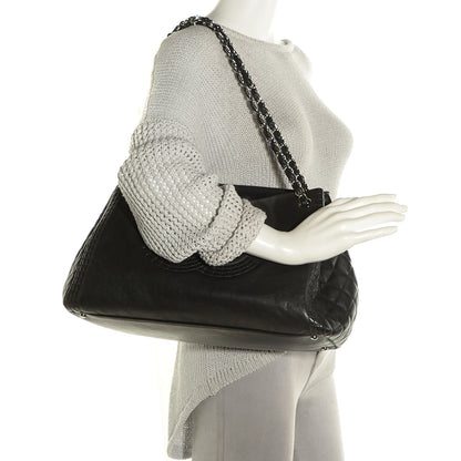 Chanel Calfskin Coco Bengal Open Accordion Tote Black 2 of 7