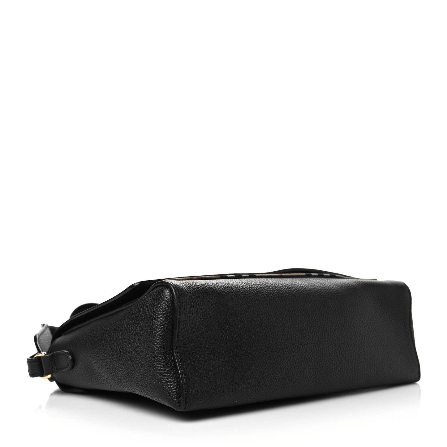 Grainy Calfskin Vintage Check Note Crossbody Bag Black