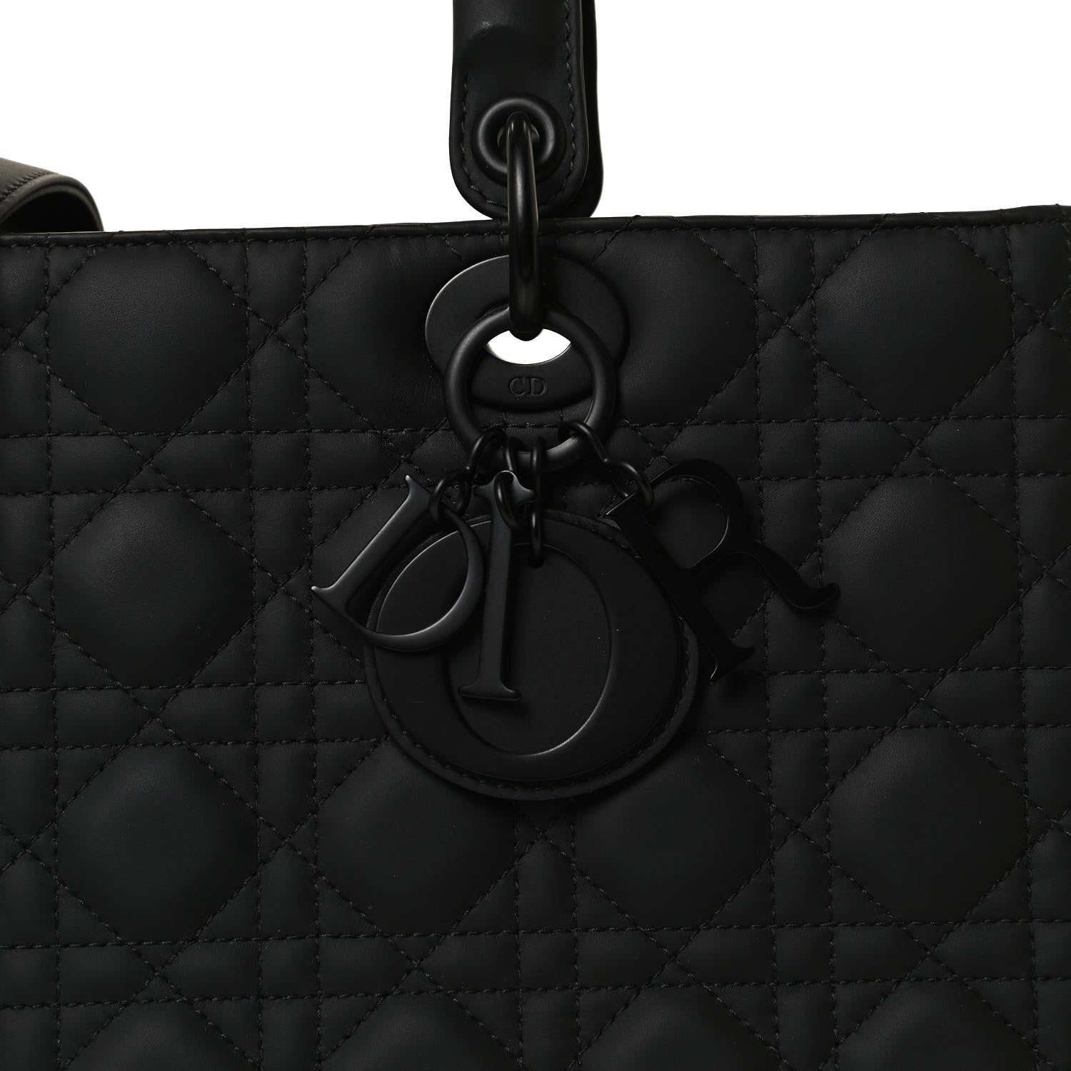 Christian Dior Ultra Matte Calfskin Cannage Large Lady Dior Black 8 of 15
