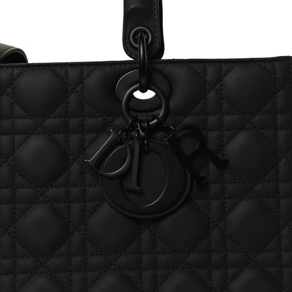 Christian Dior Ultra Matte Calfskin Cannage Large Lady Dior Black 8 of 15