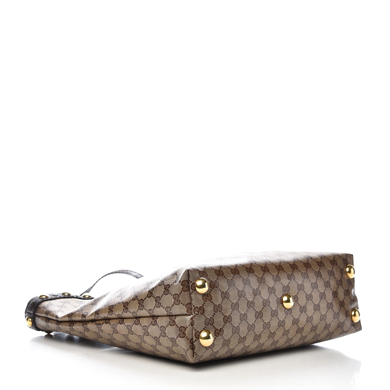 Gucci Crystal Monogram Large Babouska Vertical Shopping Tote Brown 4 of 10