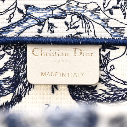 Christian Dior Canvas Embroidered Medium Toile De Jouy Soleil Book Tote Blue 6 of 11
