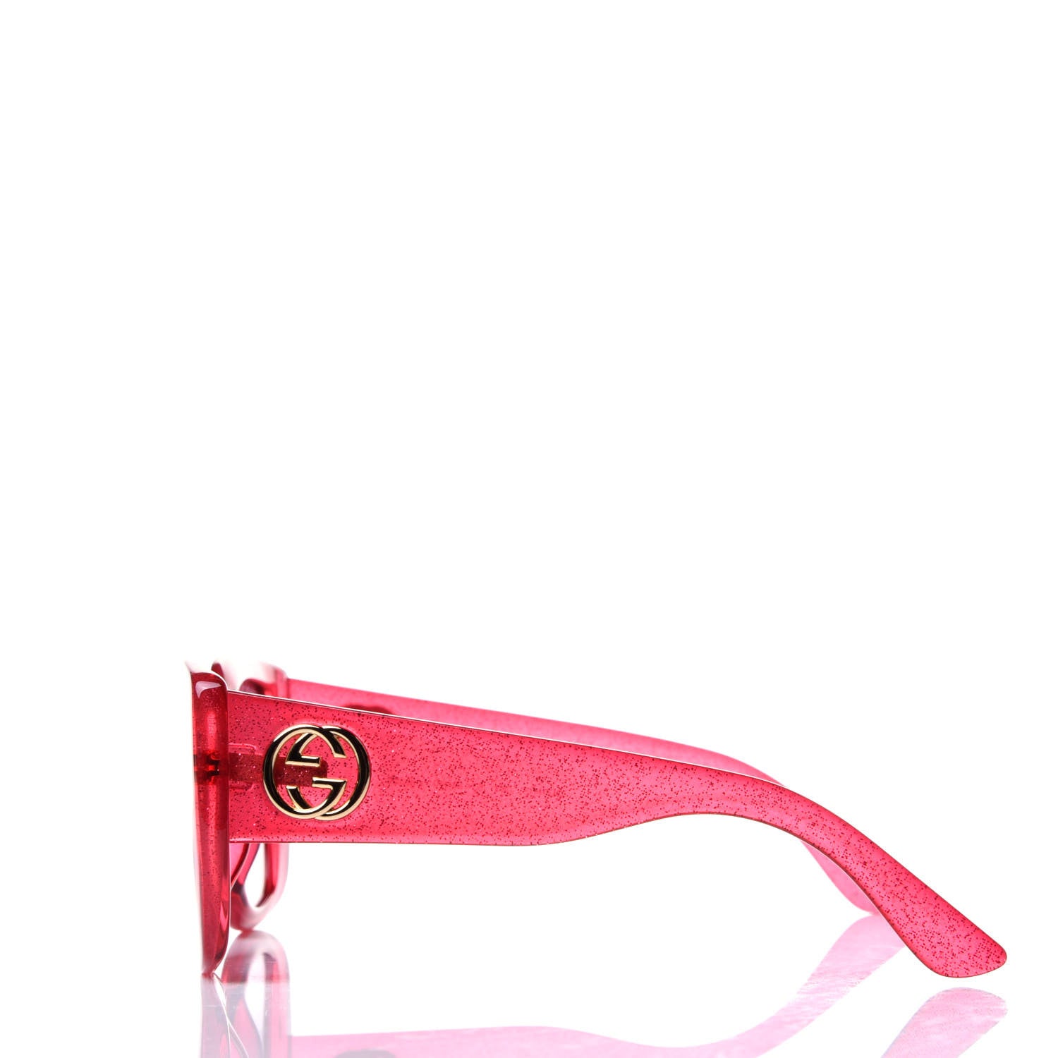 Gucci Acetate Square Frame Glitter GG0142S Sunglasses Pink 3 of 9