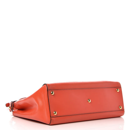 Fendi Vitello Morgan Fabric Jacquard Pequin Medium Peekaboo Iconic Satchel Papavero Tobacco Black 4 of 11