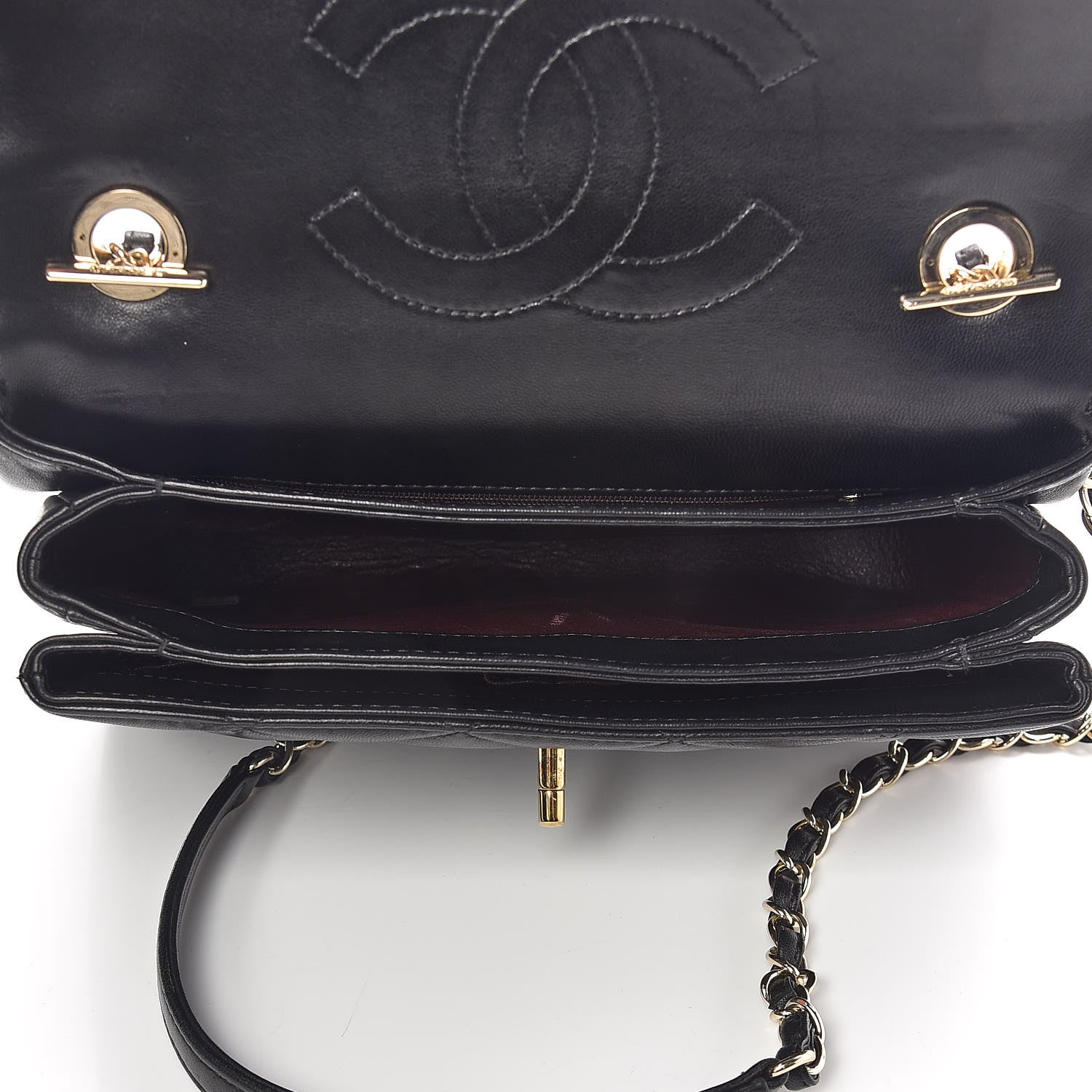 Chanel Lambskin Quilted Small Trendy CC Dual Handle Flap Bag Black 5 of 15