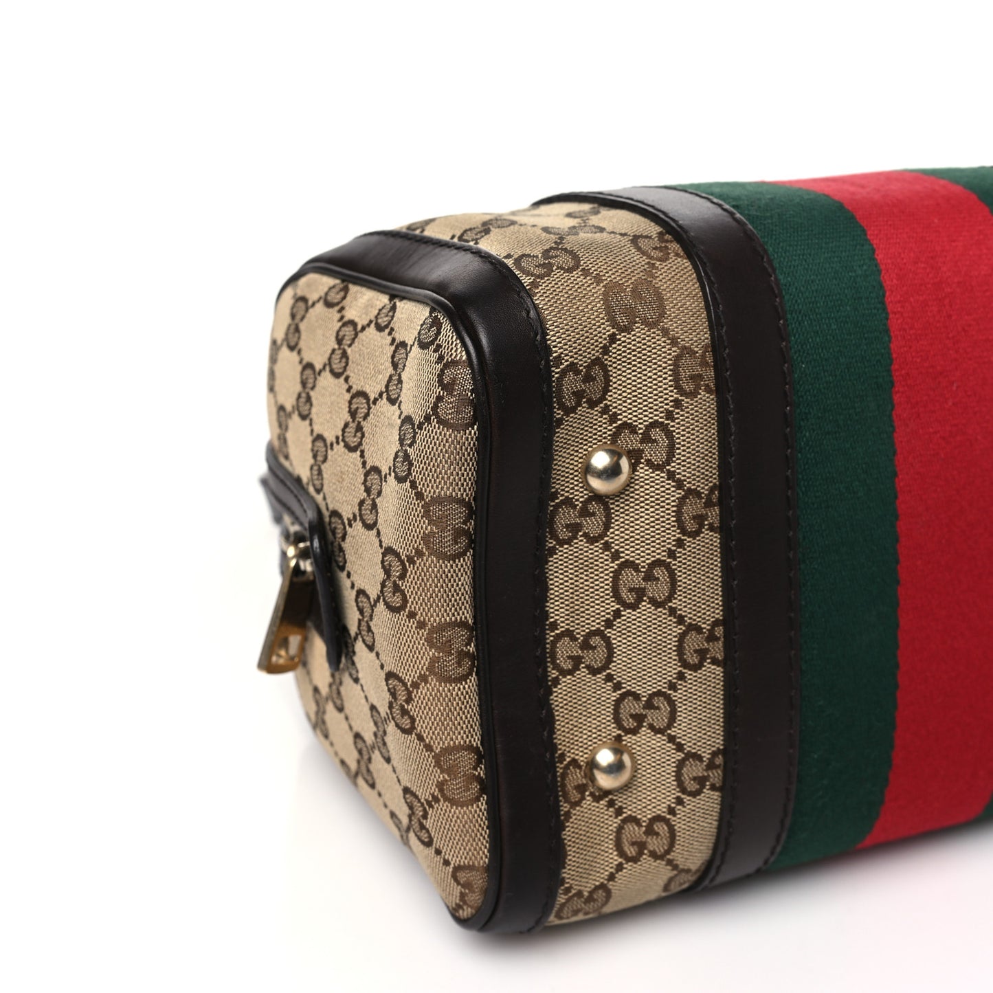 Monogram Vintage Web Small Boston Dark Brown