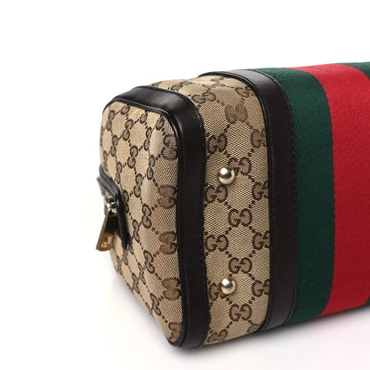 Gucci Monogram Vintage Web Small Boston Dark Brown 9 of 10