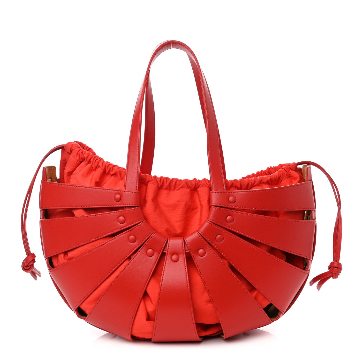 Bottega Veneta French Calfskin Shell Bag Chili Tomato 1 of 12