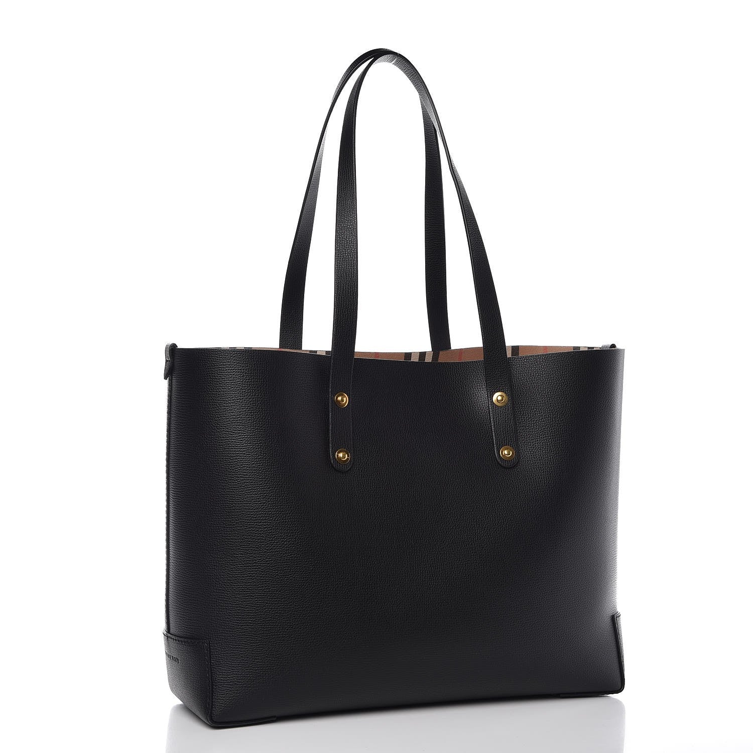 Burberry Calfskin Crest Embossed Small Tote Black 3 of 6