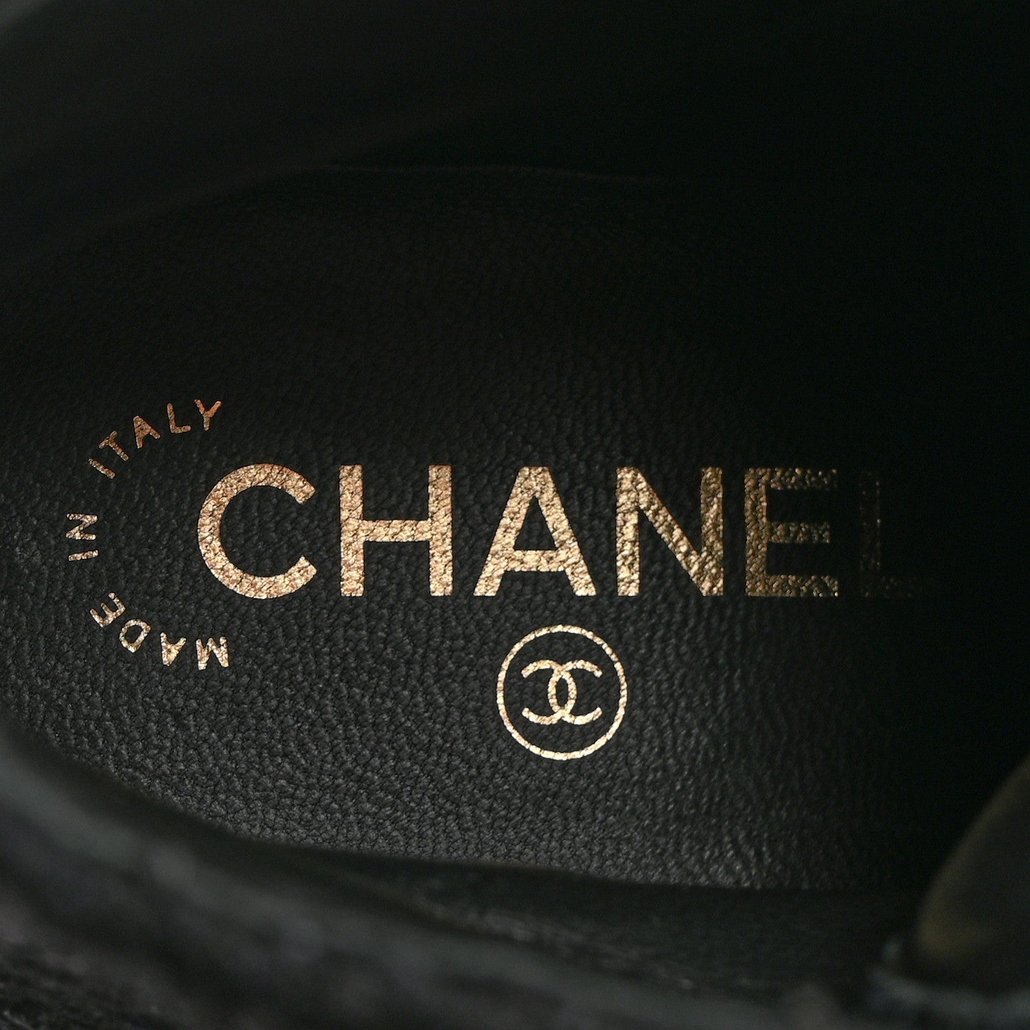 Chanel Tweed Patent Calfskin Pearl Combat Short Boots 36.5 Black Grey Blue 7 of 9