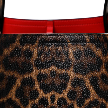 Christian Louboutin Calfskin Empire Leopard Print Spiked Large Cabarock Shopper Tote Brown 7 of 17