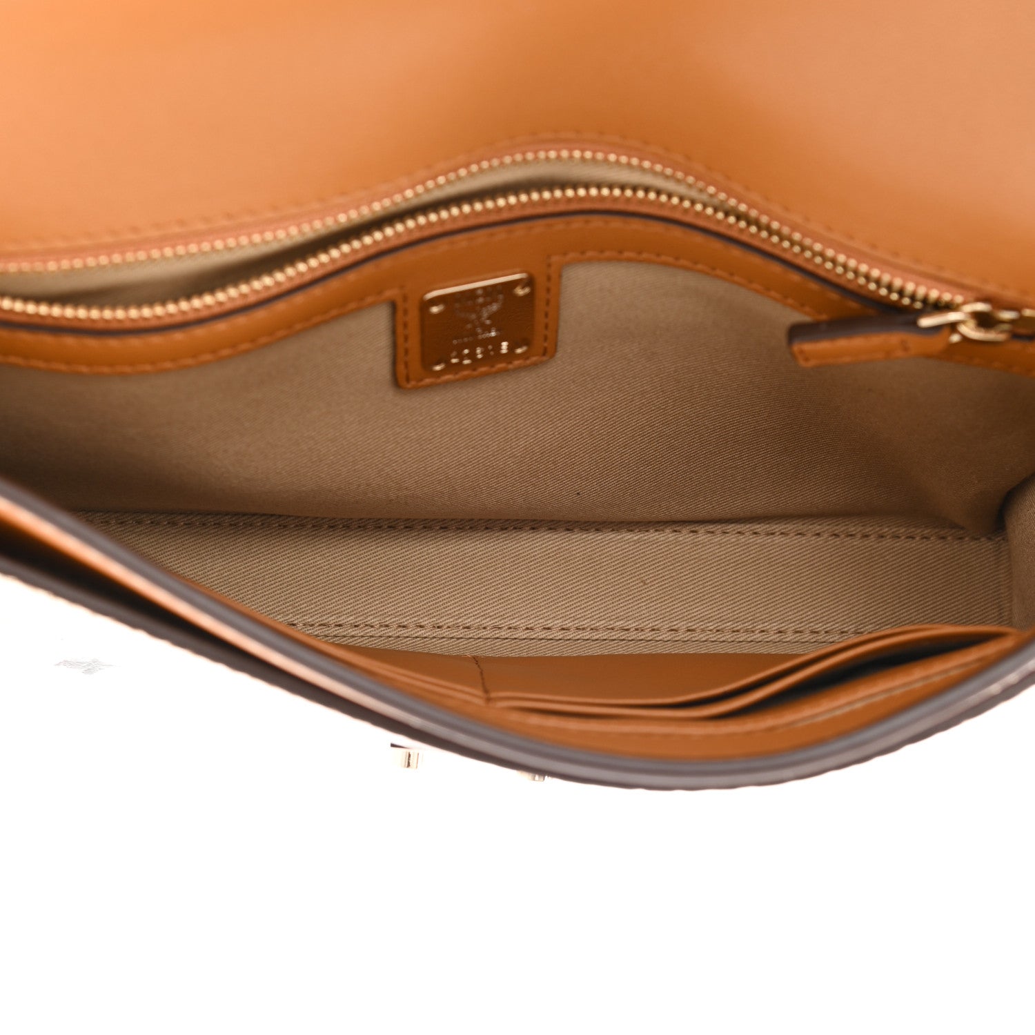 MCM Metallic Visetos Medium Millie Crossbody Bag Berlin Gold 5 of 8