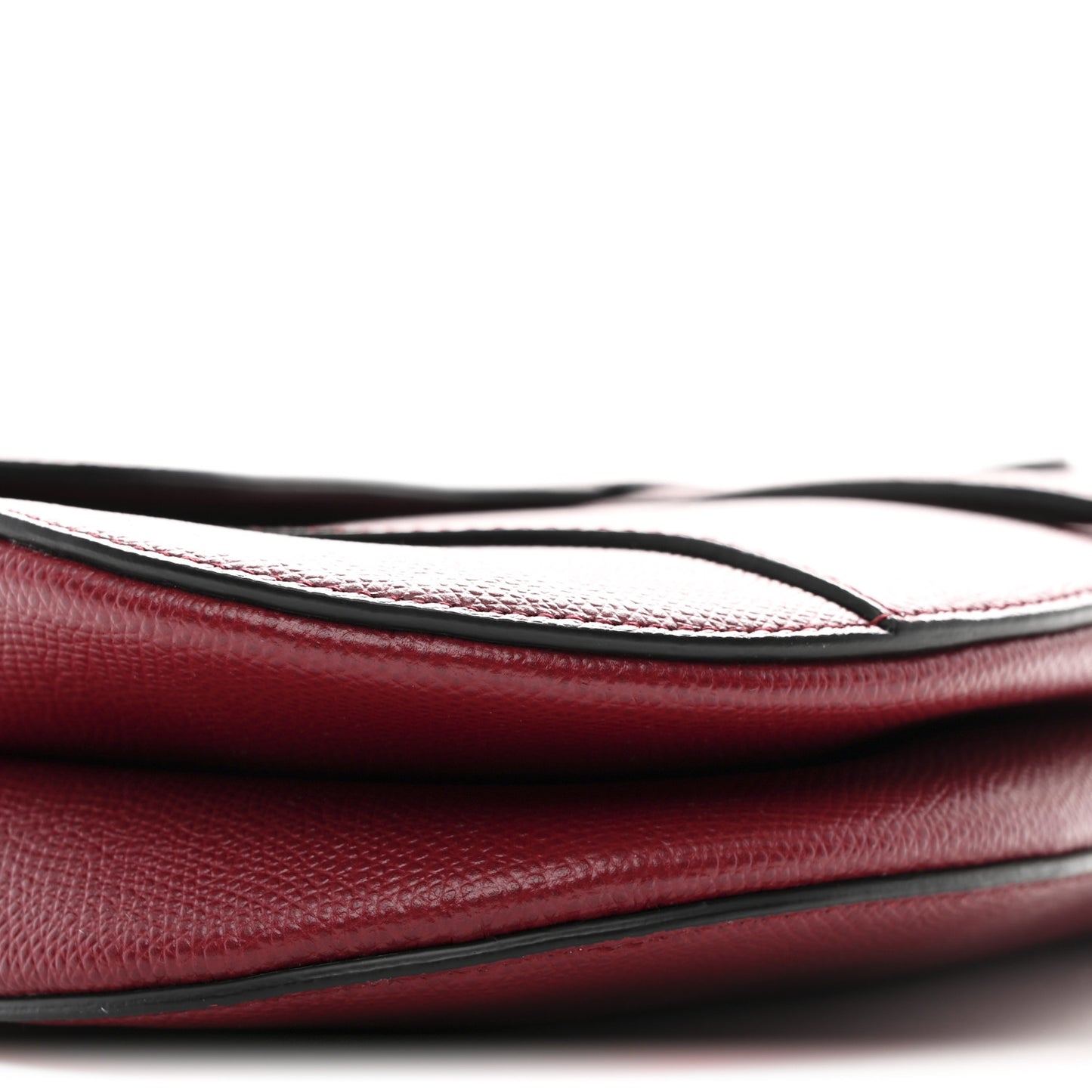 Grained Calfskin Saddle Bag Red