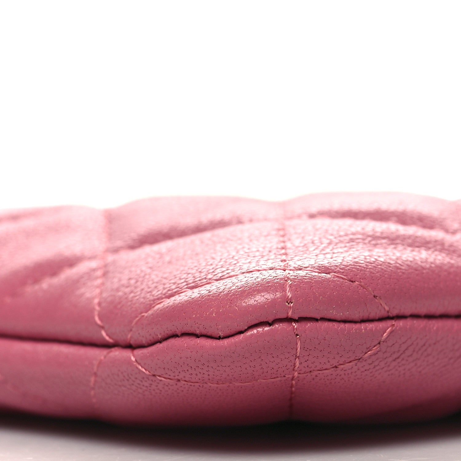 Chanel Sheepskin Quilted Large Vintage Mademoiselle Cosmetic Case Dark Pink 9 of 11