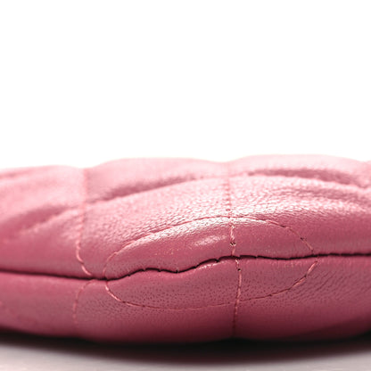 Chanel Sheepskin Quilted Large Vintage Mademoiselle Cosmetic Case Dark Pink 9 of 11