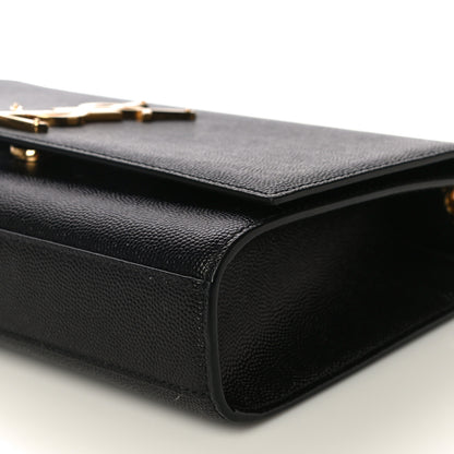 Saint Laurent Grain De Poudre Small Monogram Kate Satchel Black 10 of 10