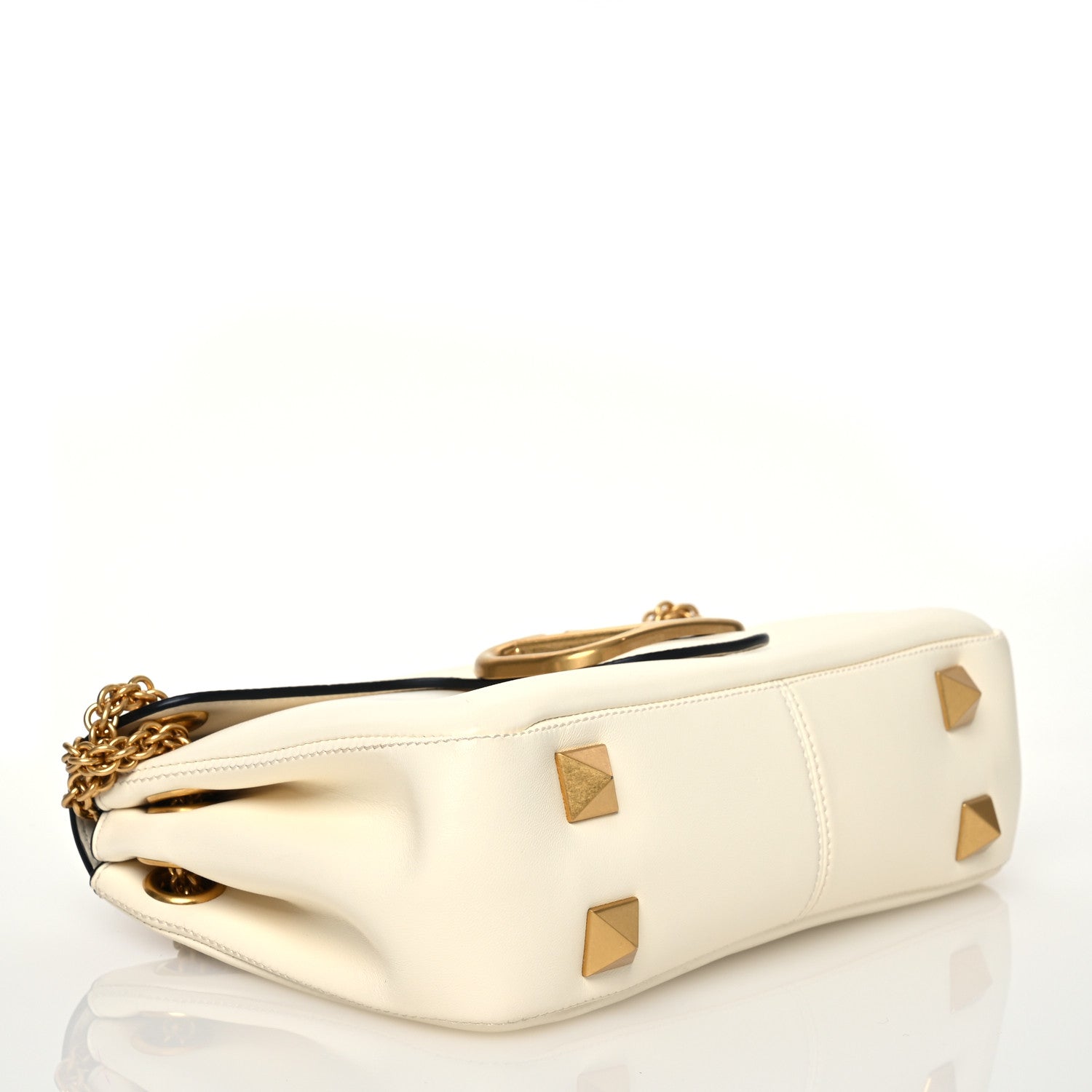 Valentino Garavani Nappa Stud Sign Shoulder Bag Ivory 4 of 14
