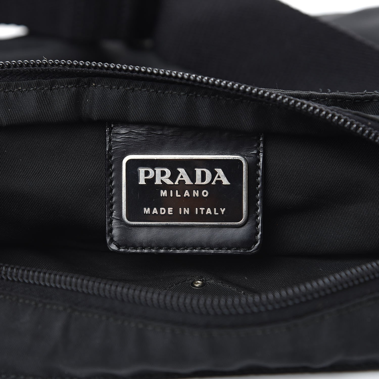 Prada Nylon Flat Messenger Bag Black 6 of 9