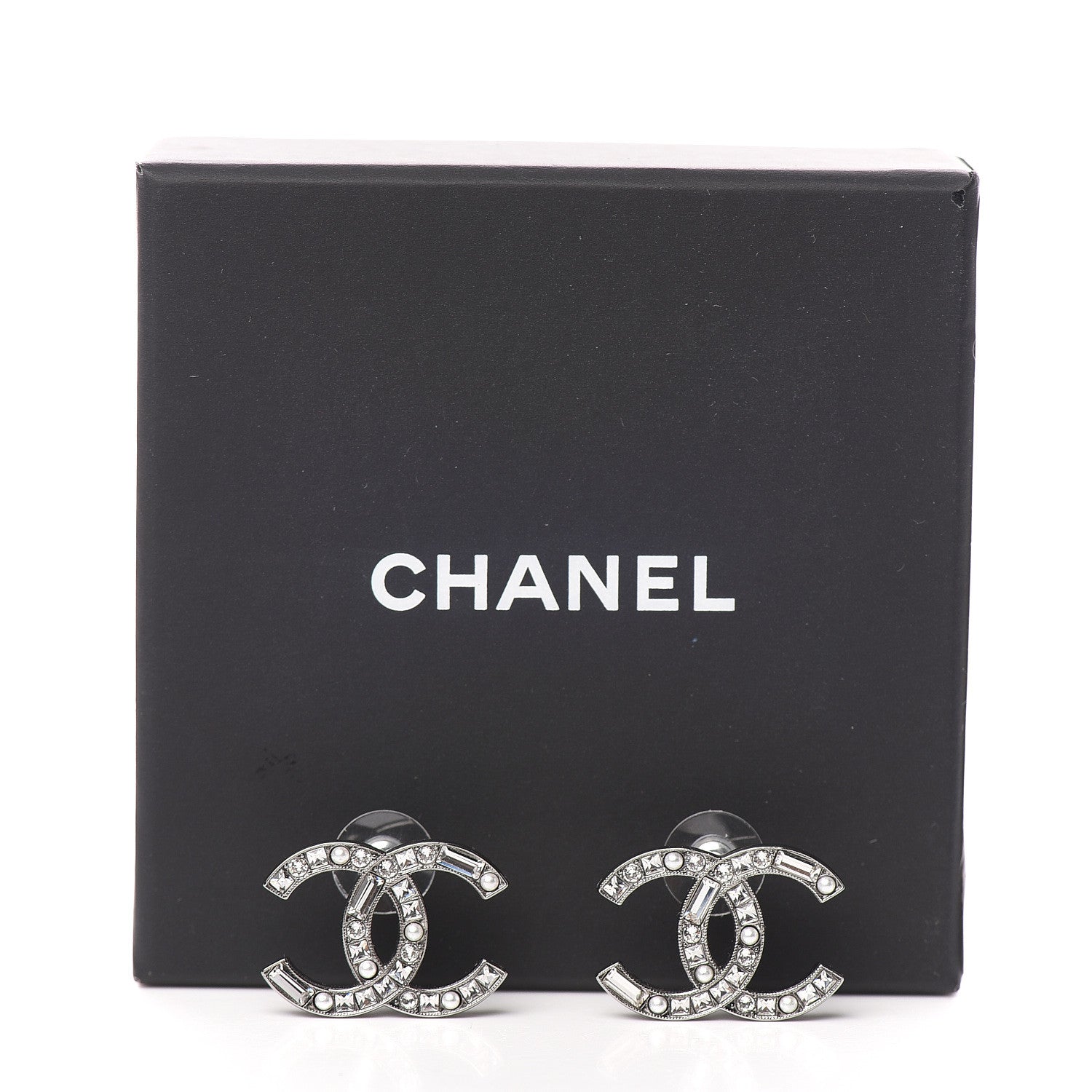 Chanel Baguette Crystal Pearl CC Bright Young Things Earrings Ruthenium 5 of 5