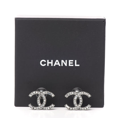 Chanel Baguette Crystal Pearl CC Bright Young Things Earrings Ruthenium 5 of 5