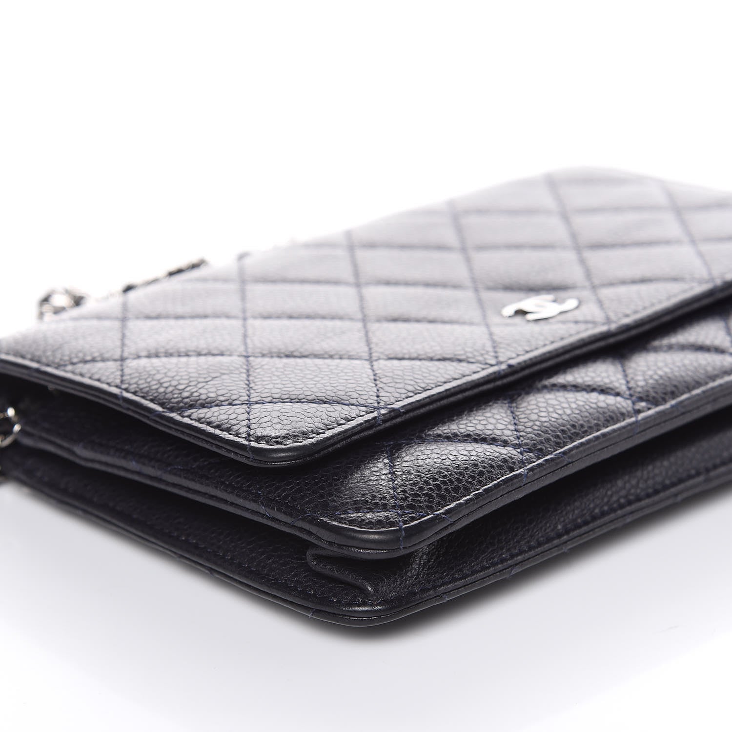 Chanel Caviar Quilted Wallet On Chain WOC Navy Blue 8 of 17
