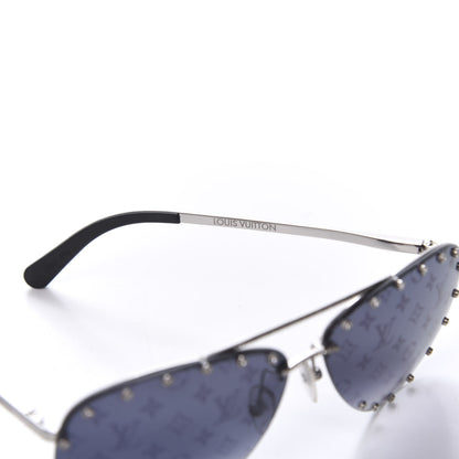 Louis Vuitton Monogram The Party Aviator Sunglasses Z0971U Black 5 of 7