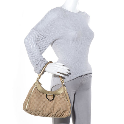 Gucci Monogram Medium D Gold Hobo Metallic Gold 2 of 8