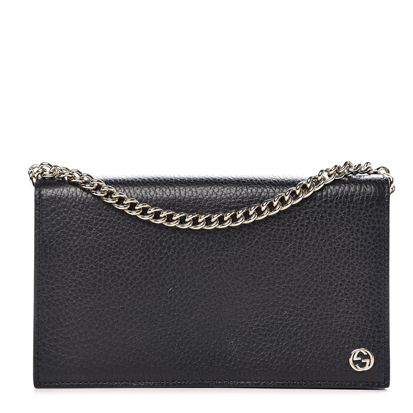 Dollar Calfskin Medium Betty Chain Wallet Black