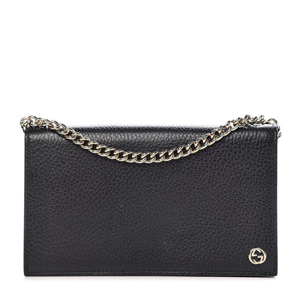 Gucci Dollar Calfskin Medium Betty Chain Wallet Black 1 of 12
