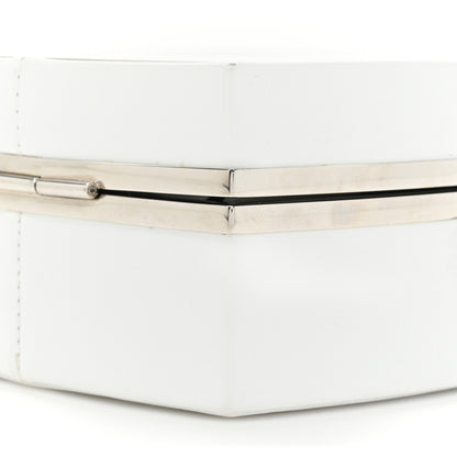 Chanel Patent Goatskin Quilted Make-Up Box Clutch With Chain White 11 of 18