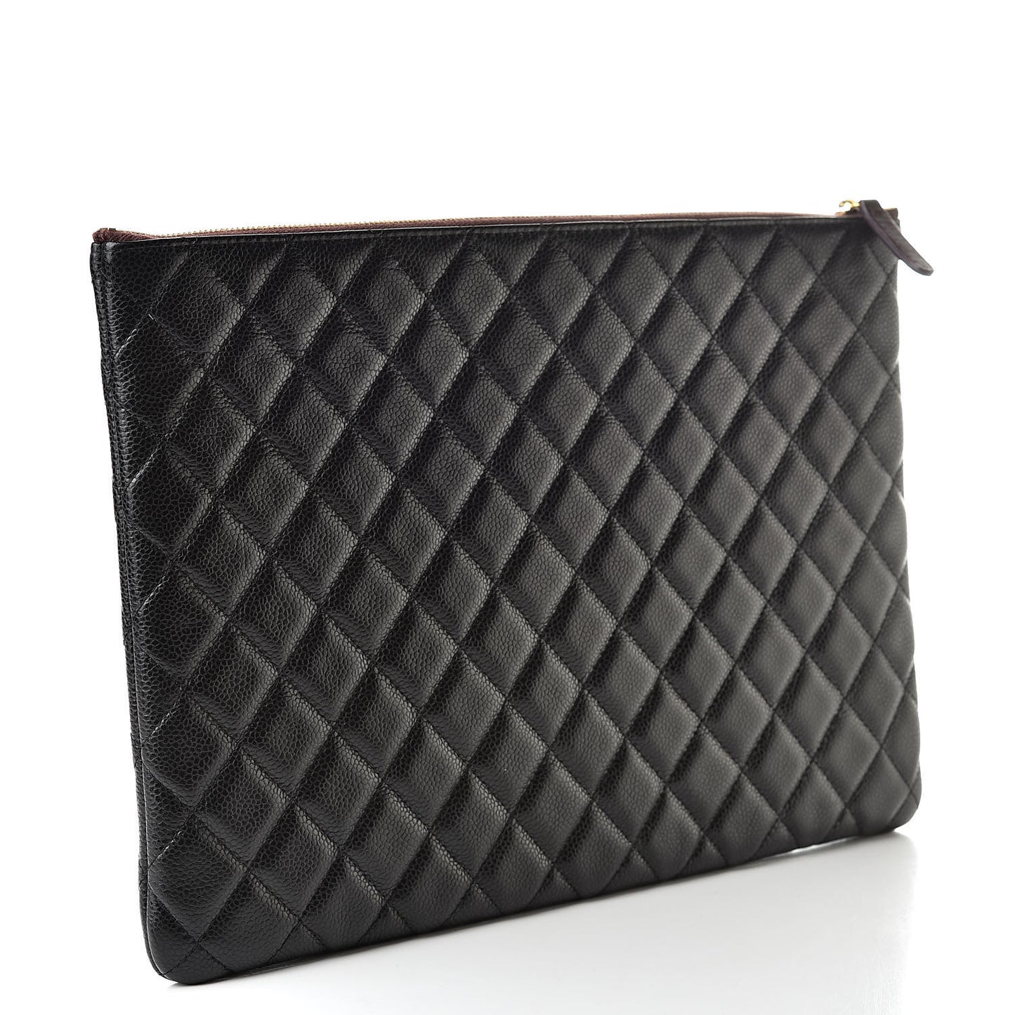Caviar Quilted Large Cosmetic Case Black