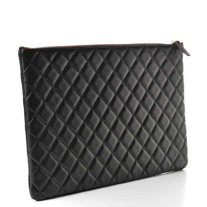 Chanel Caviar Quilted Large Cosmetic Case Black 3 of 8