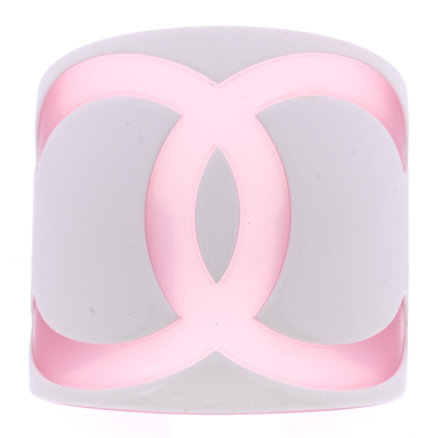 Resin CC Wide Cuff White Pink