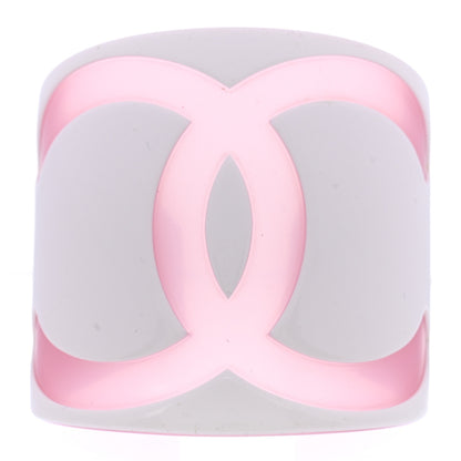 Chanel Resin CC Wide Cuff White Pink 1 of 4